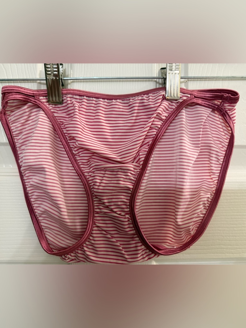 Vanity Fair Pink and White Striped Bikini Briefs